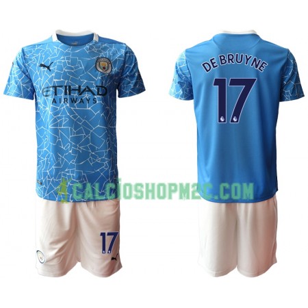 Manchester City Kevin De Bruyne 17 Bambino Maglia Prima 2020/2021 Manica Corta (+ Pantaloncini)